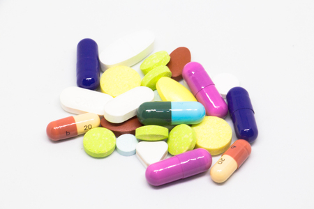 different medicine drugs, pills, tablets. pharmaceutical medicine pillsの写真素材