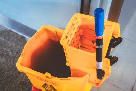 Commercial Rolling Cleaning Cart HEAVY-DUTY Extra Large Mop Bucket Wringer Comboの写真素材