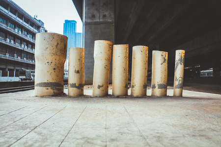 Drain pipe on the building with concrete.の写真素材
