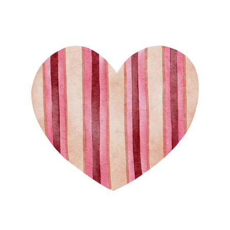 Watercolor heart for valentines day 3.のイラスト素材