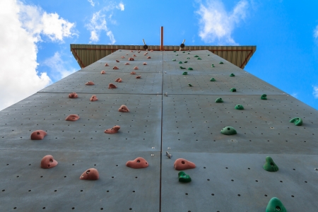 climbing wall and blue skyの写真素材