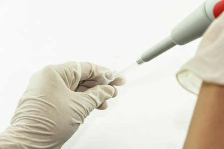 Micro pipette and Micro tube, chemical procedureの写真素材