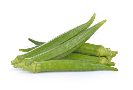 okra isolated on white backgroundの写真素材