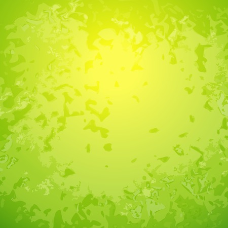 Abstract green background with bright center spotlight and dark vignette border frame with vintage grunge old painted wall texture layout design. Vector illustration.のイラスト素材