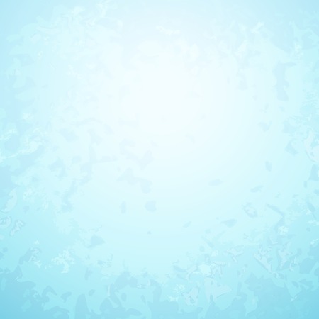 Abstract light blue paper background with bright center spotlight and dark vignette border frame with vintage grunge old painted wall texture layout design. Vector illustration.のイラスト素材