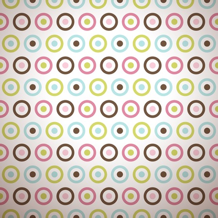 Funny abstract geometric bright pattern (tiling). Vector illustration for attractive design. Endless texture can be used for fills, web page background, surface. Circle shape.のイラスト素材