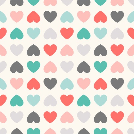 Seamless geometric pattern with hearts  Vector illustration for romantic design  Endless texture for...