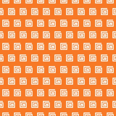 Greek vector seamless pattern. Orange and white colors. Endless texture can be used for printing onto fabric and paper or invitation. Abstract geometric shapes.のイラスト素材