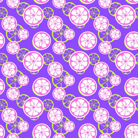 Abstract citrus fruit seamless pattern. Vector illustration for fresh sweet design. Can be used for wallpaper, cover fill, web page background, surface texture.のイラスト素材