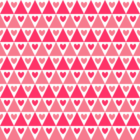 Heart shape vector seamless pattern. Pink color. Endless texture can be used for printing onto fabric and paper or scrap booking. Valentines day background for invitation.のイラスト素材