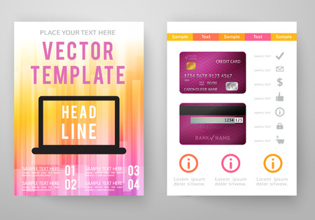 Set of abstract bright background for flyer, brochure template.のイラスト素材