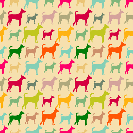 Animal seamless vector pattern of dog silhouettes. のイラスト素材