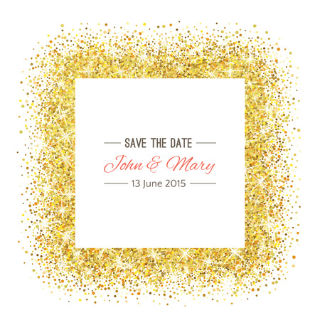 perfect wedding template with golden confetti theme ideal save the day template
