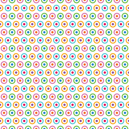 Bright colorful seamless pattern for baby style. Vector illustration for children background. Funny crazy kids paint. Happy geometry shapes. Wave and dot simple ornament for greeting card, invitation.のイラスト素材