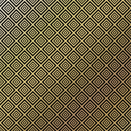 Golden vintage pattern on black background. Vector illustration for retro design. Gold abstract wallpaper. Elegant luxury seamless foilのイラスト素材