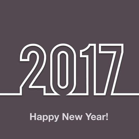 2017 Happy new year vector background. Xmas holiday design. Flat paper greeting annual report....