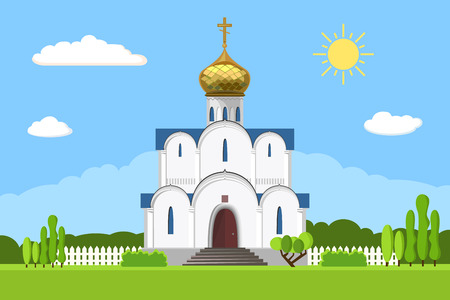 Russian orthodox church icon isolated on white backgroundのイラスト素材