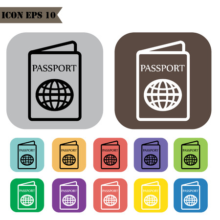 Passport icons set.Vector illustrationのイラスト素材