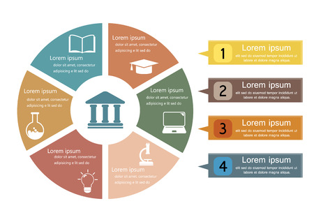 Education infographic, business chart and icon. Vector illustrationのイラスト素材