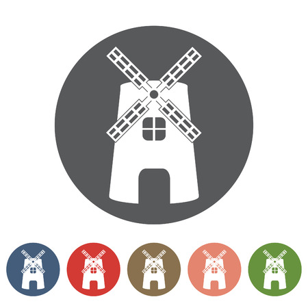 Wind turbine icon set.Vector illustrationのイラスト素材