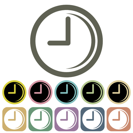 Clock and time icon set.Vector illustrationのイラスト素材