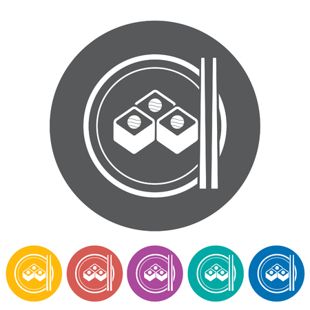 Suchi japanese food icons.Vector illustrationのイラスト素材