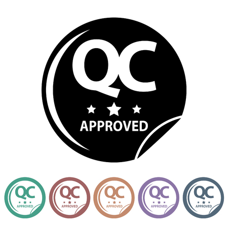 Quality control icons set.Vector illustrationのイラスト素材