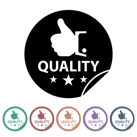 Quality control icons set.Vector illustrationのイラスト素材