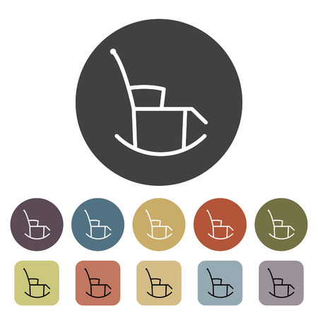 Chair, sofa and seating icons set. Outline icons collection. Vector illustration.のイラスト素材