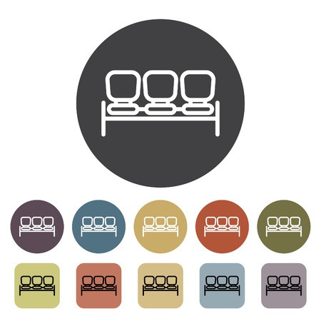 Chair, sofa and seating icons set. Outline icons collection. Vector illustration.のイラスト素材