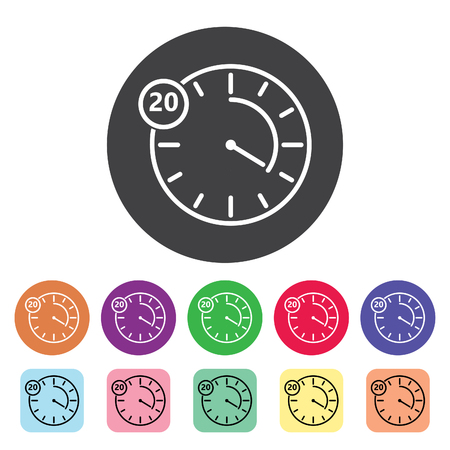 Timer outline icons set. Vector illustration.のイラスト素材