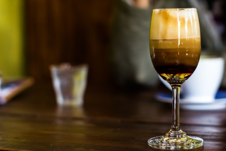 Irish coffee cocktail in a glass