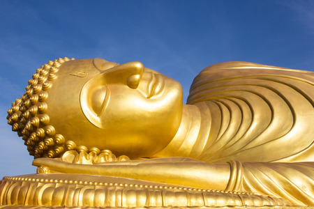 Face of Reclining buddha at thailand  Generality in Thailand, This photo is public domain or treasure of Buddhism, no restrict in copy or use  No any trademark or restrict matter in this photo の写真素材