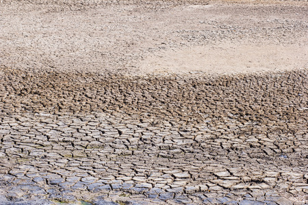 Cracks in the land in rural areasの写真素材