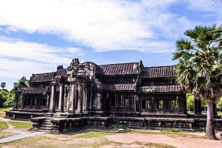 The ancient temple of Angkor Wat near Siem Reap, Cambodia の写真素材