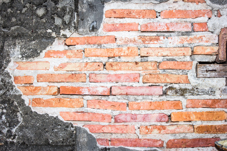 White mortar gray and Red brick wall texture