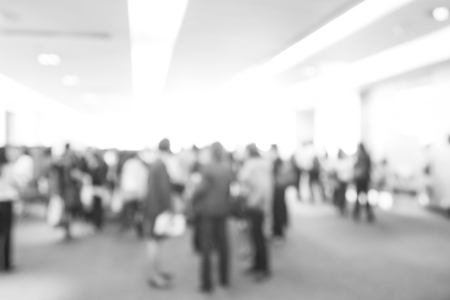 Blur of business Conference in the conference hall. Black and white image.の写真素材