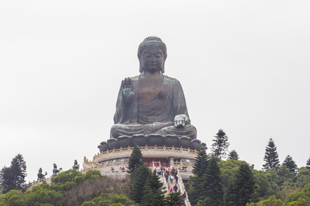 NGONG PING, HONGKONG - DEC08,2015: Tian Tan Buddha - The worlds's tallest bronze Buddha in Lantau Island, Hong Kongのeditorial素材