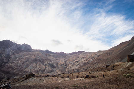 Beautiful view of Himalaya mountains with blue sky, Leh Ladakh, India.の写真素材