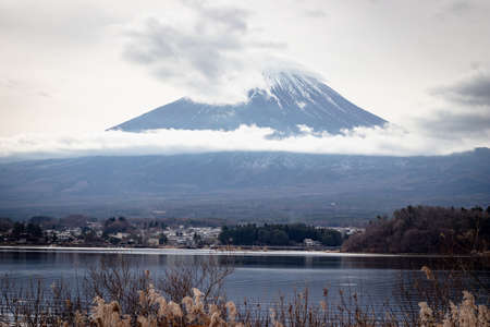 Fuji mountain or Fujisan with Kawaguchiko lake.の写真素材
