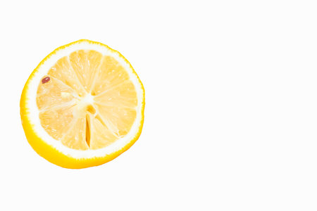 Lemon in cut isolated on white background.の写真素材