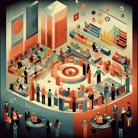 Business center concept and competition. stock market illustration, AI Generated, Generative AIの素材