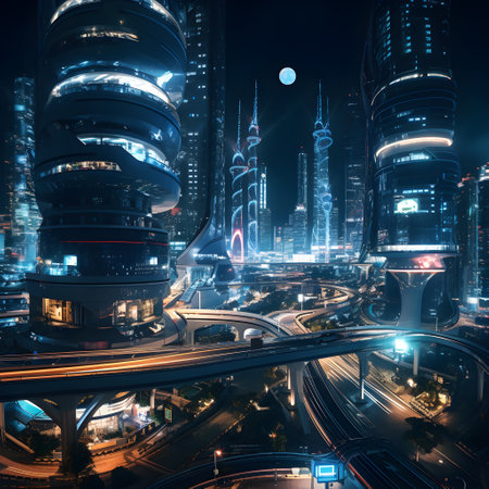 City background modern city center Business office building. Residential house. Modern futuristic city skyline concept. AI Generated, Generative AIの素材