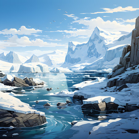 Frozen iceberg Melting polar ice concept rising global temperatureの素材