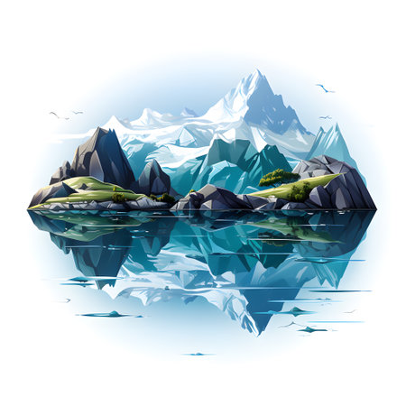 Frozen iceberg Melting polar ice concept rising global temperatureの素材