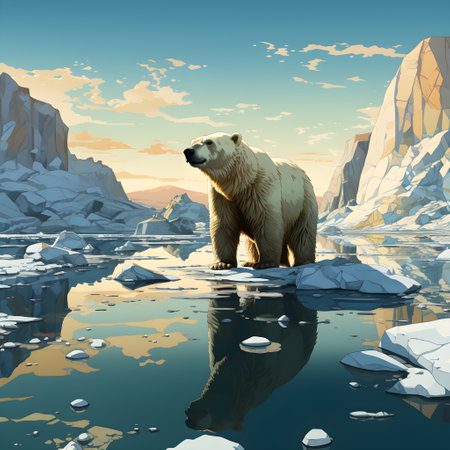 Frozen iceberg Melting polar ice concept rising global temperatureの素材