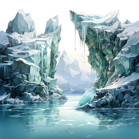 Frozen iceberg Melting polar ice concept rising global temperatureの素材