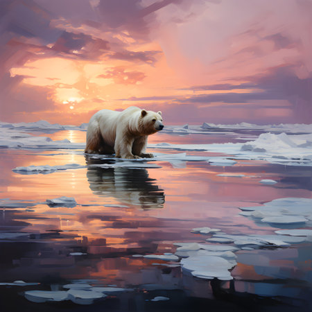 Frozen iceberg Melting polar ice concept rising global temperatureの素材