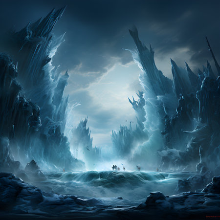 Frozen iceberg Melting polar ice concept rising global temperatureの素材