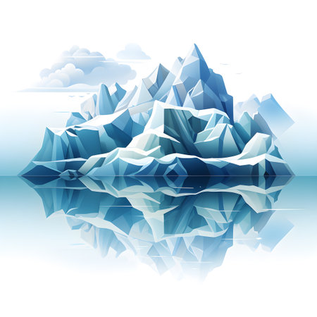Frozen iceberg Melting polar ice concept rising global temperatureの素材